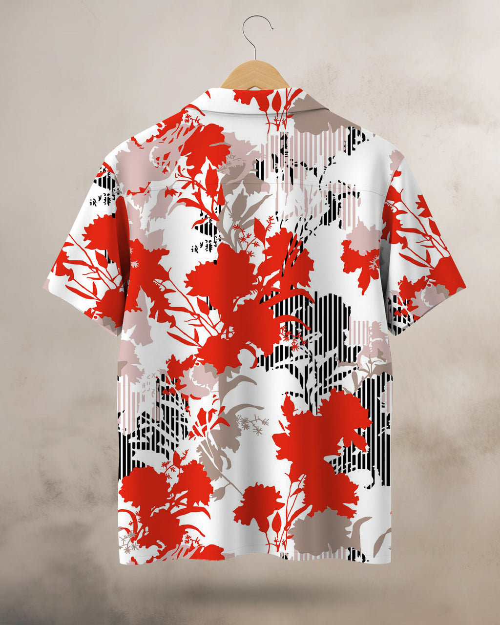 Red Floral Art Printed Shirt