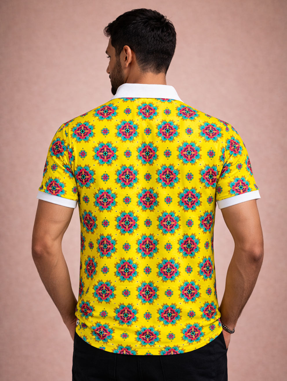 Yellow Flower Polo T-Shirt