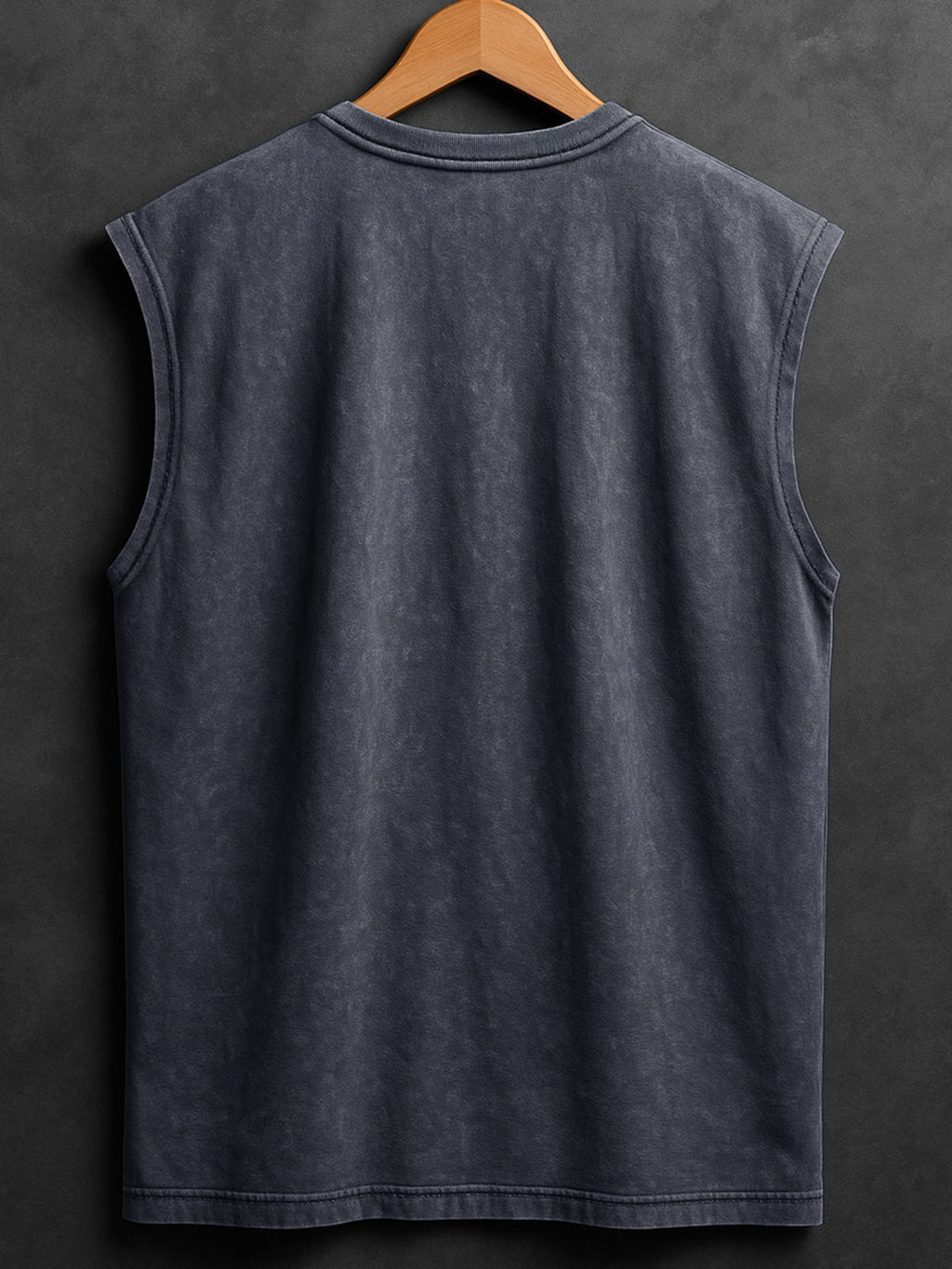 ACID WASH SLEEVELESS PRINTED VEST#1