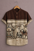 Premium Ethnic Printed Shirt for Men – Tribal Designer Half Sleeve Casual Shirt
