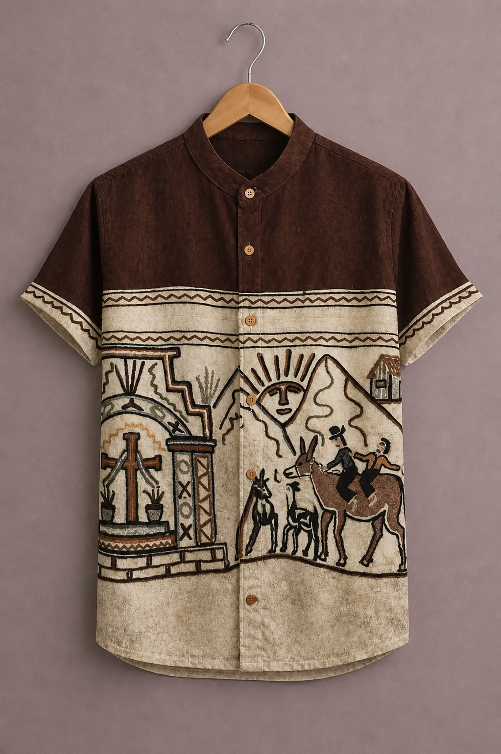 Premium Ethnic Printed Shirt for Men – Tribal Designer Half Sleeve Casual Shirt
