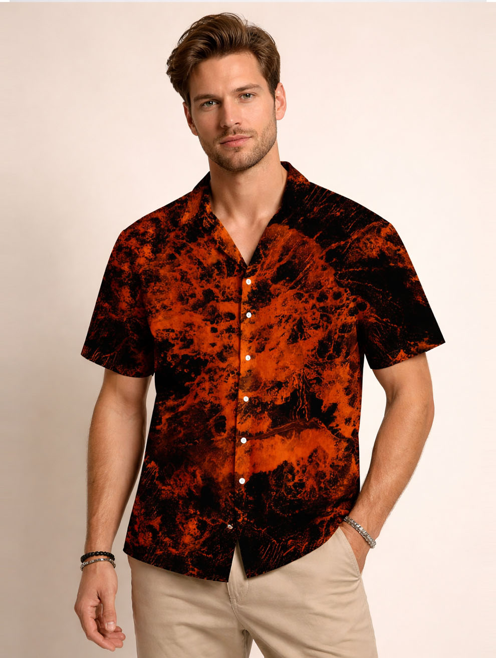 Orange Black Shirt