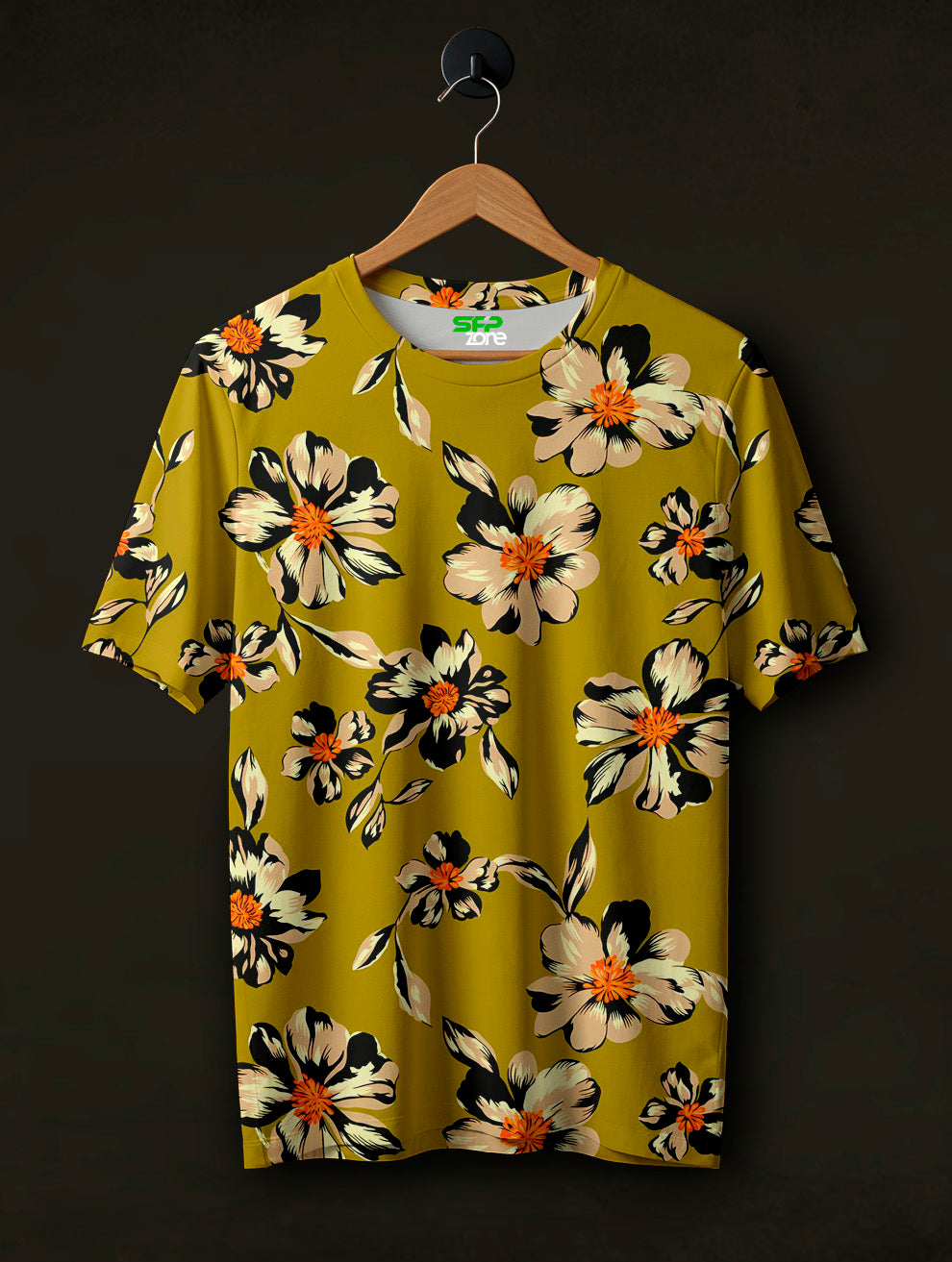 Floral Green Printed Tees #PT106