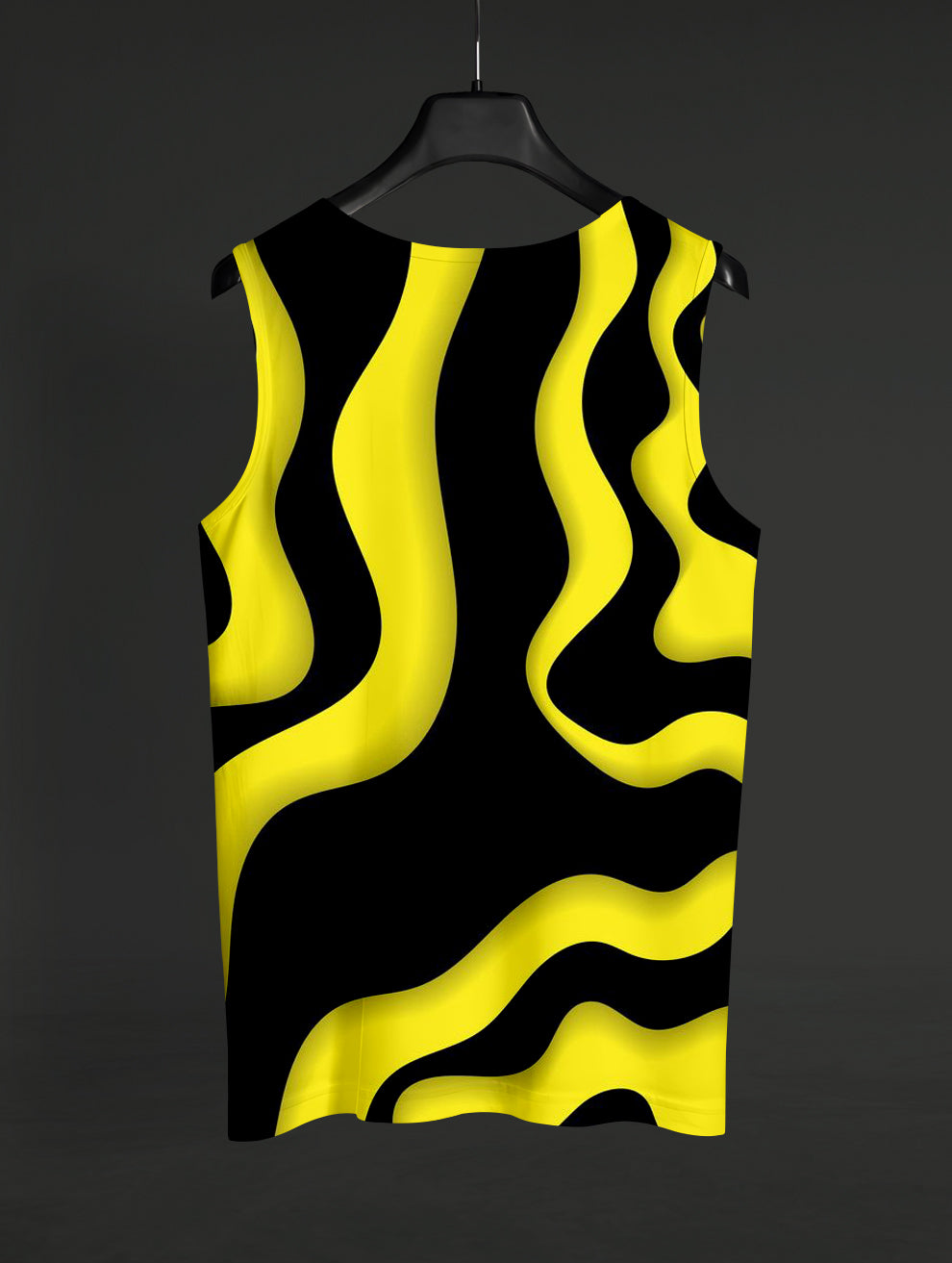 Yellow Black Wave Printed Sando #141