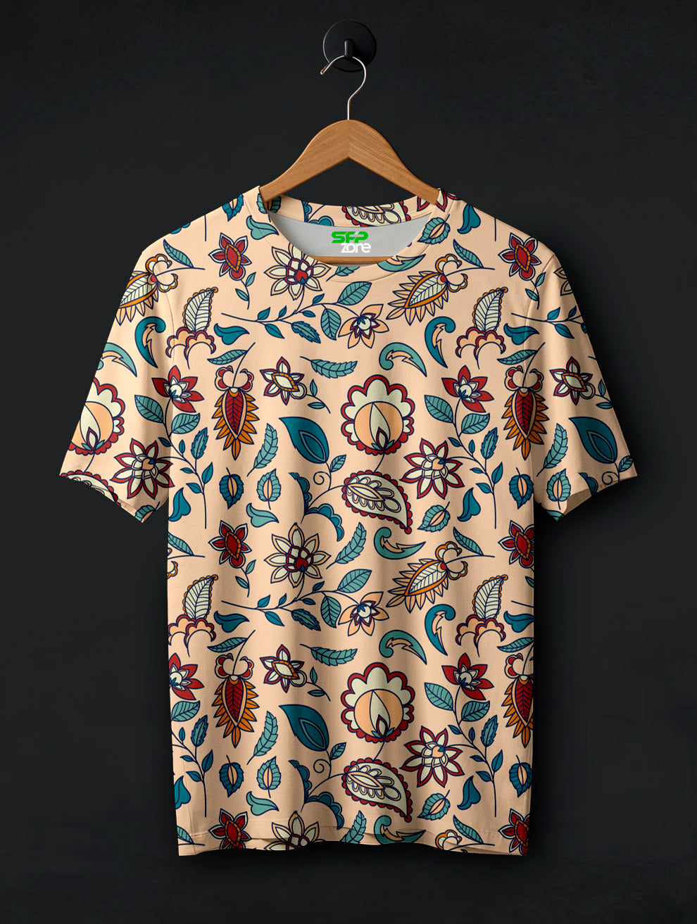 Ethnic Art Flower Print T-Shirt #PT120