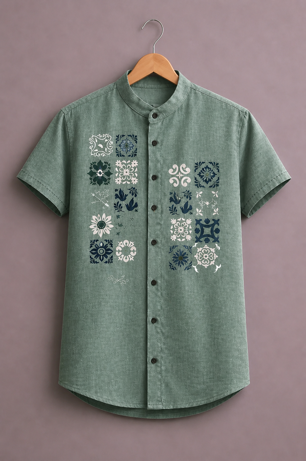 Premium Floral Pattern Printed Shirt for Men – Elegant Designer Half Sleeve Casual Shirt