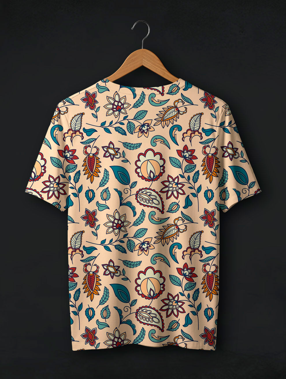 Ethnic Art Flower Print T-Shirt #PT120