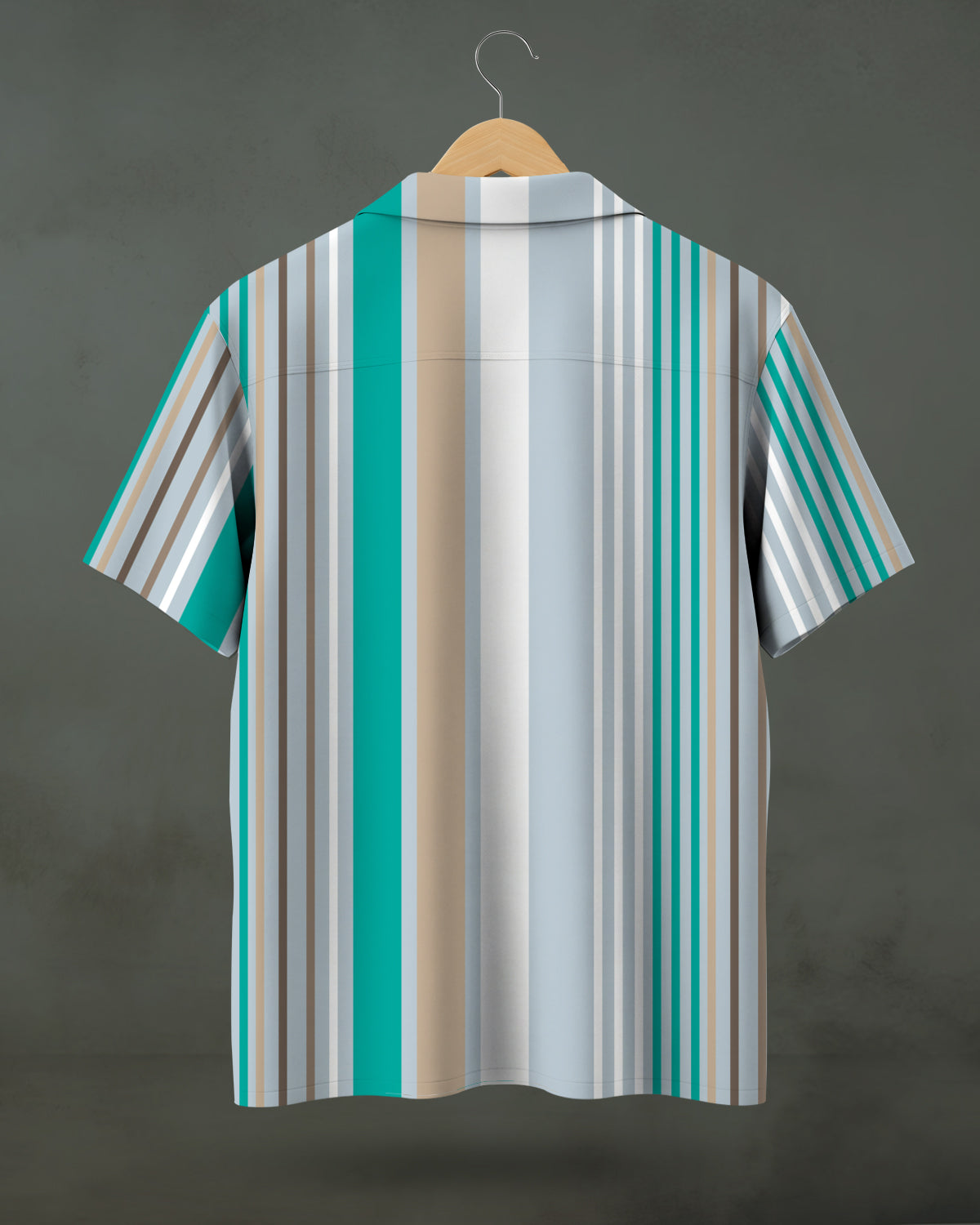 Multicolor Barcode Stripe Printed Shirt