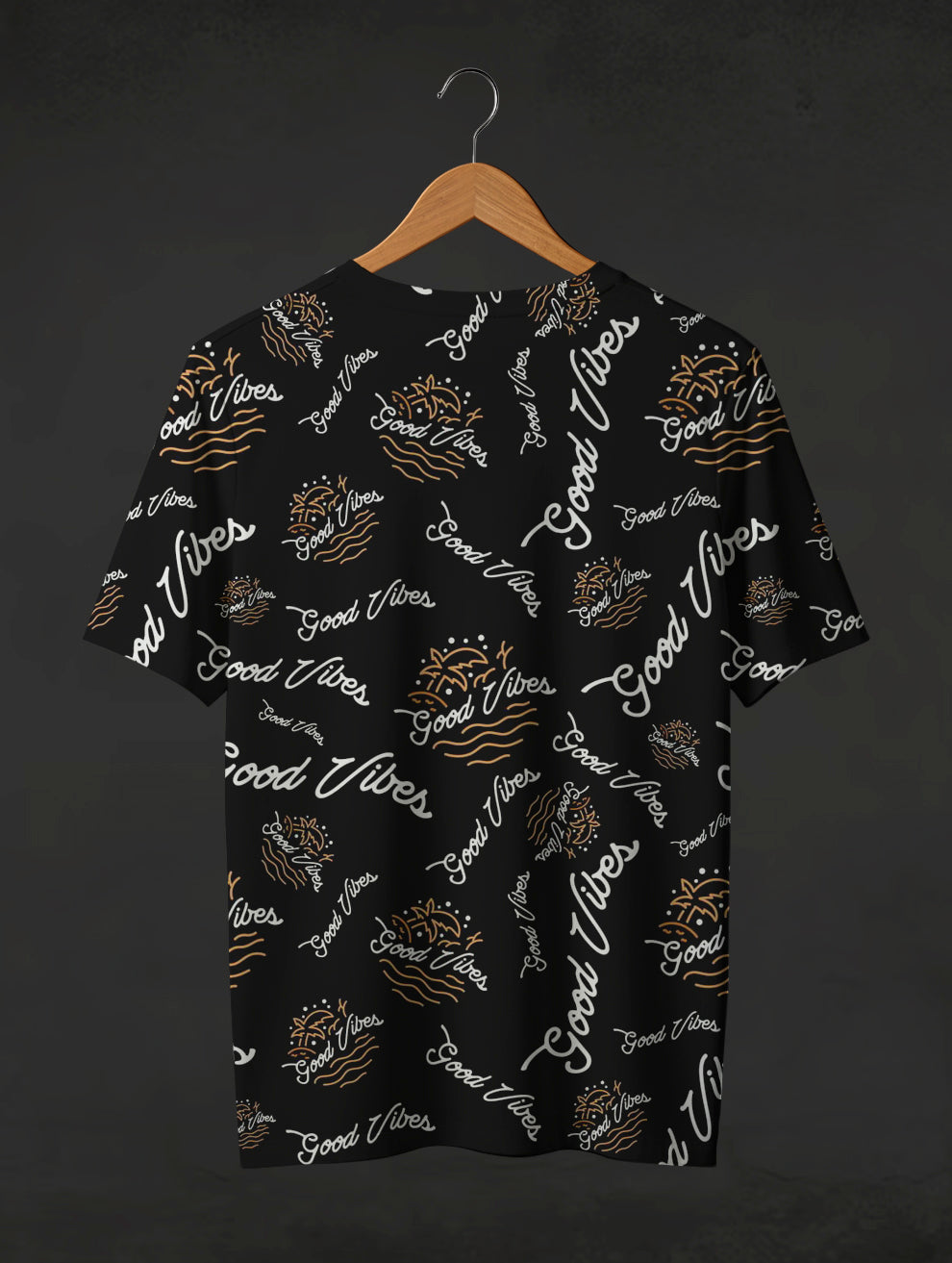 Good Vibes Black Printed T-Shirt #PT182