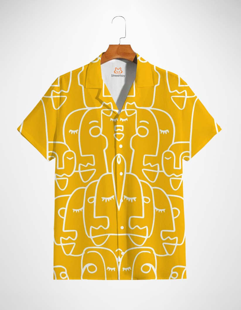 Abstract Faces Printed Shirt