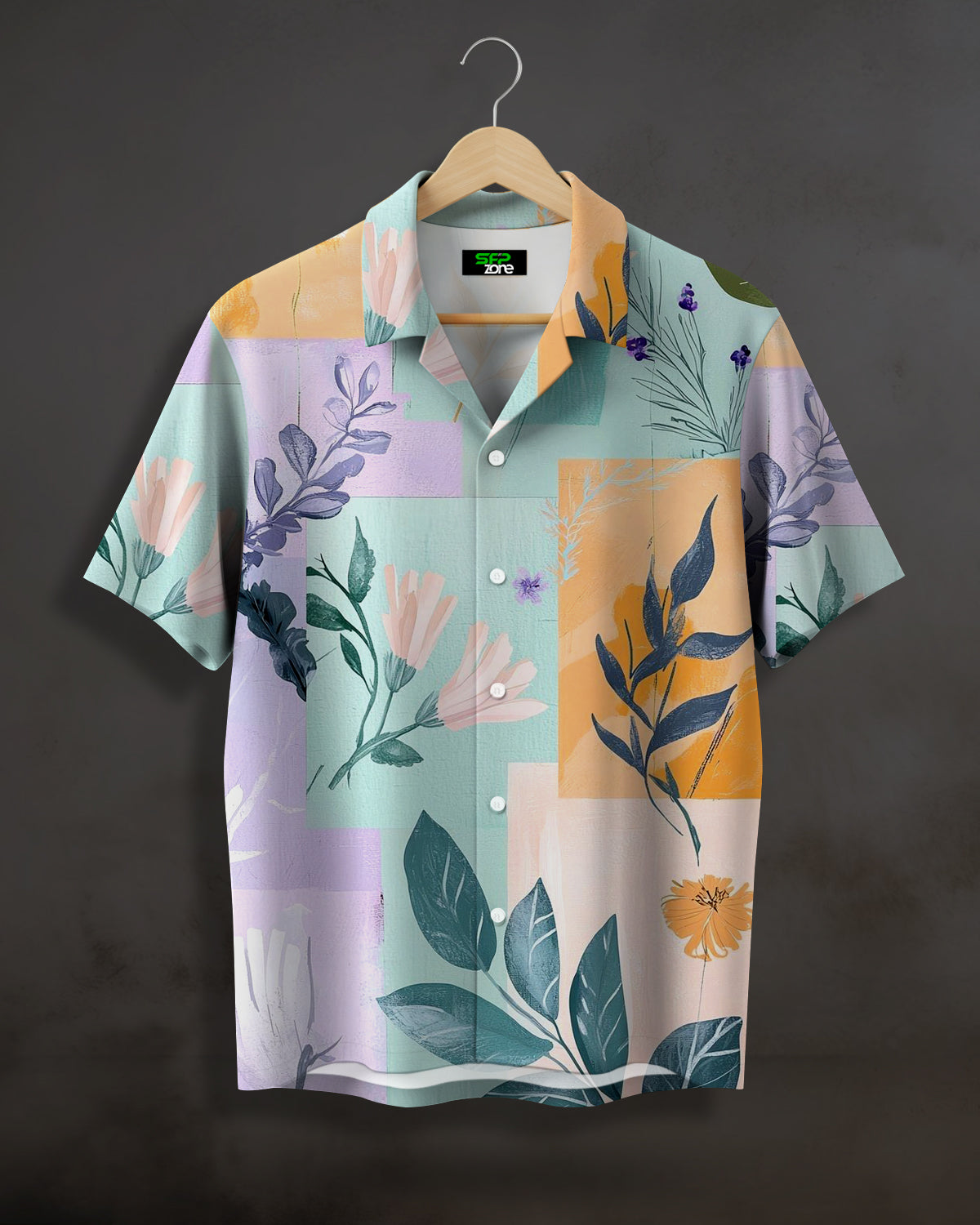 Artistic Floral Collage Printed Shirt