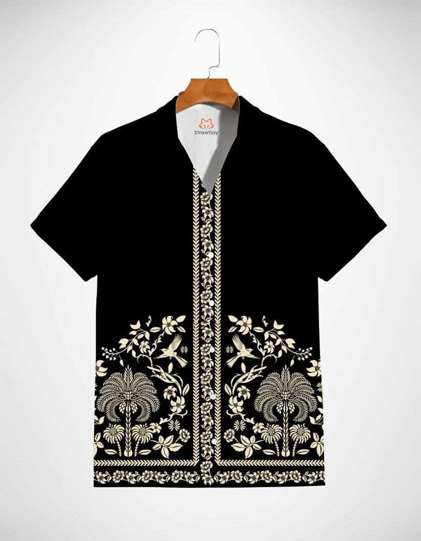 Black Floral Printed Shirt
