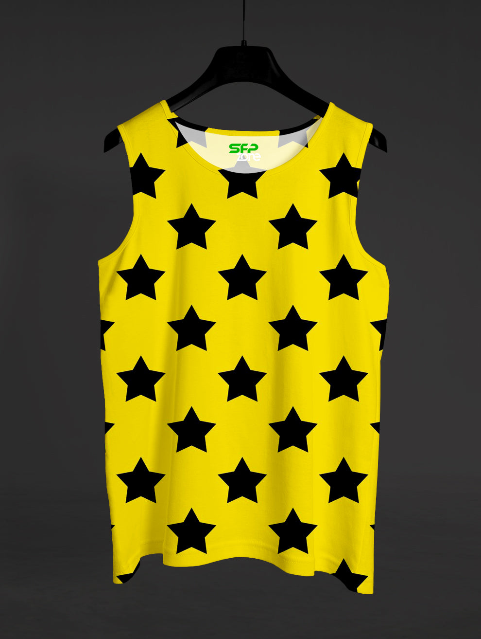Black Yellow Star Printed Sando #159