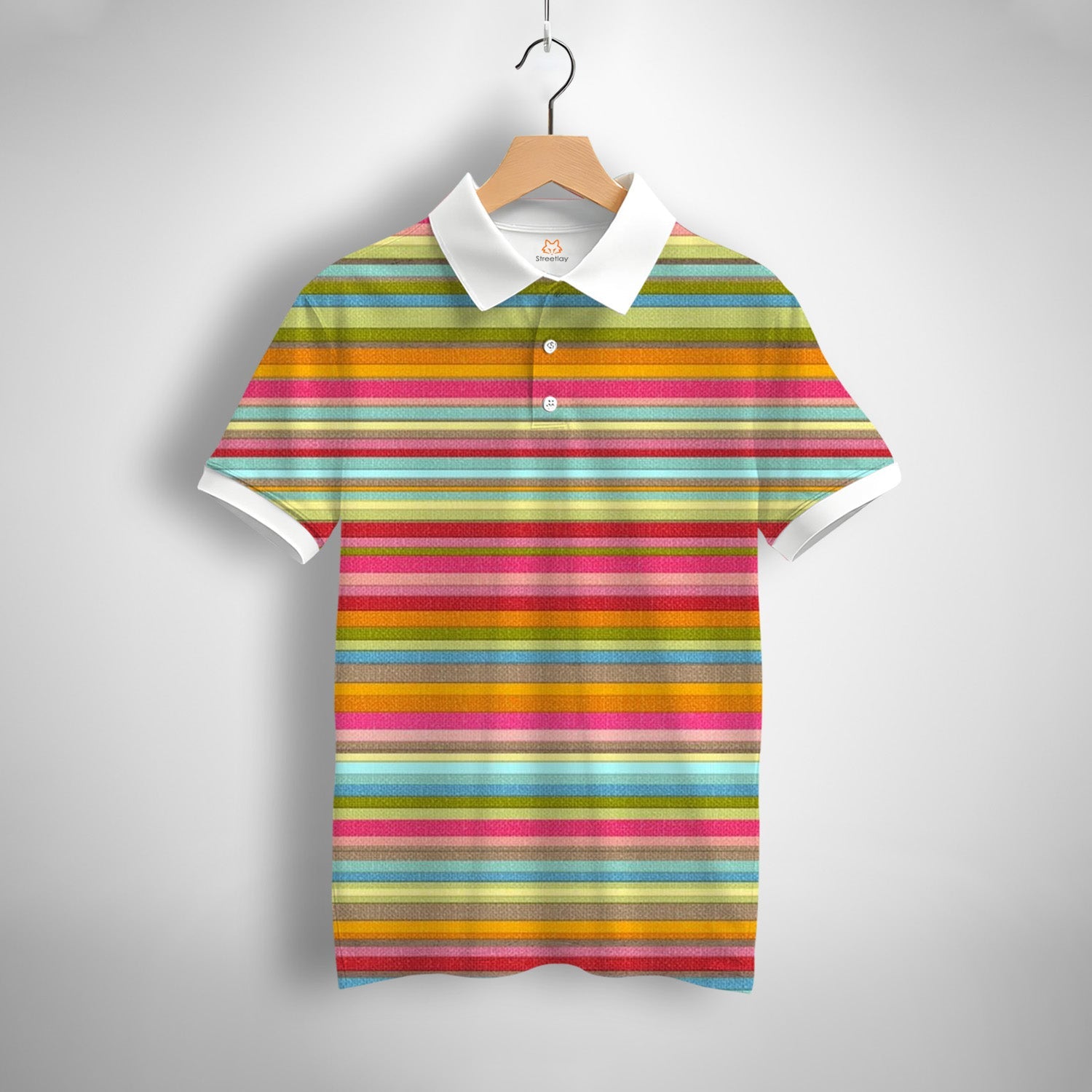 Colorful Rainbow Printed Polo