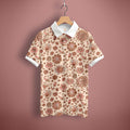 Floral Outline Art Polo T-Shirt