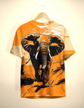 Orange Elephant Printed T-Shirt