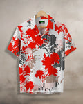 Red Floral Art Printed Shirt