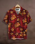 Red Hibiscus Tribal Printed Shirt