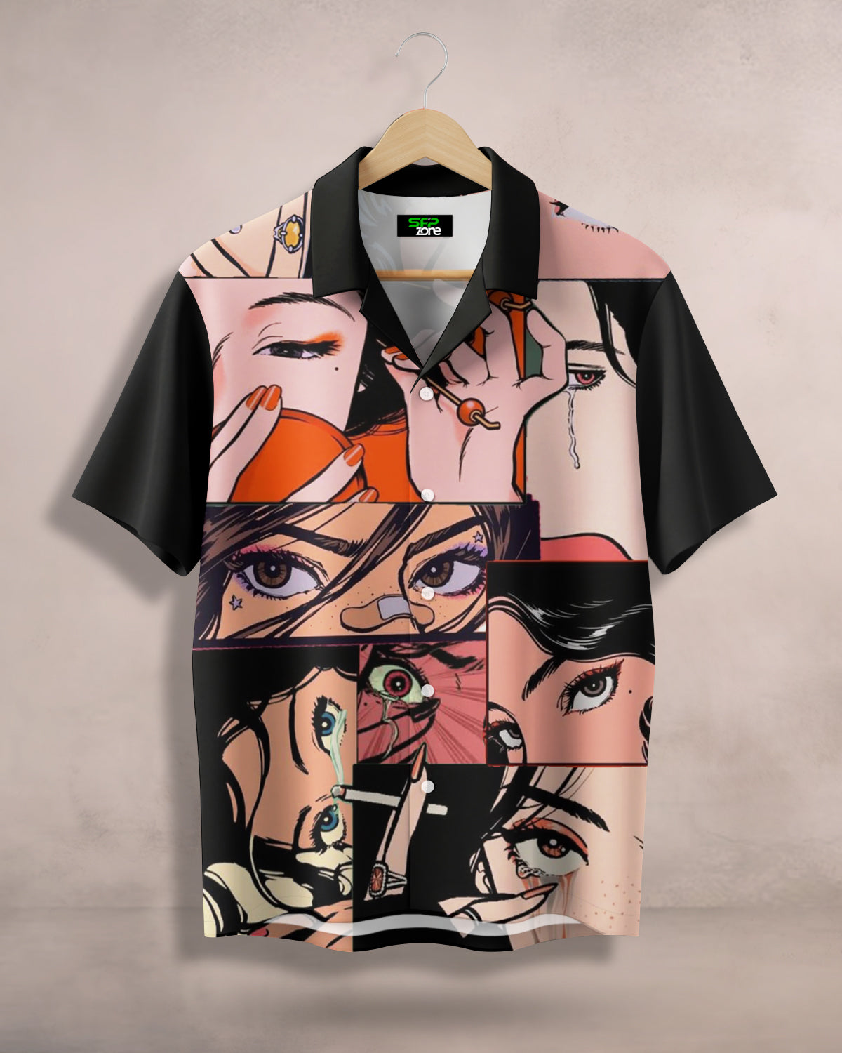 Sad Girl Comic Print Shirt