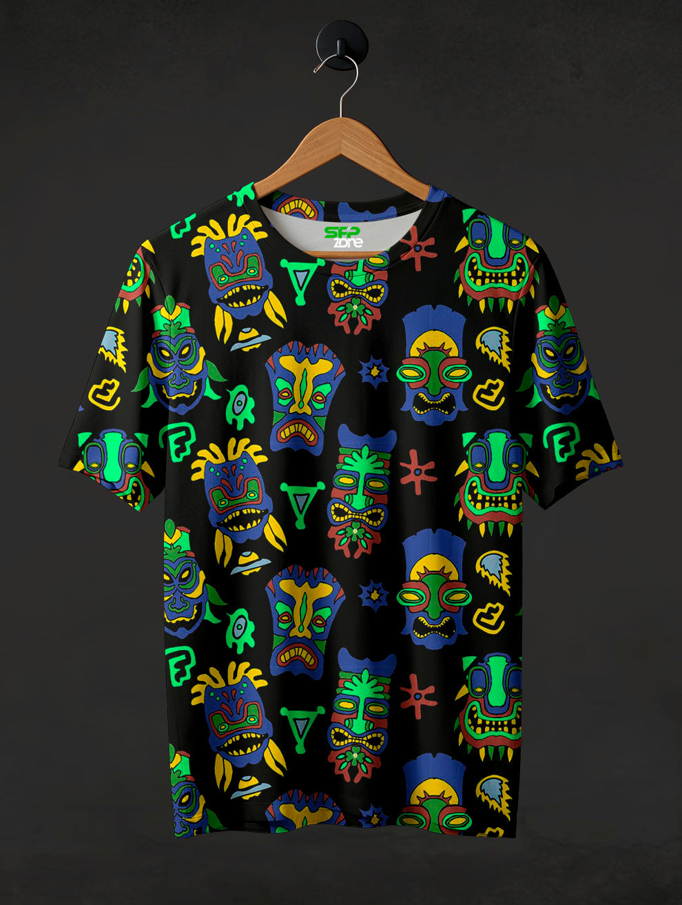 Tiki Mask Printed T-Shirt #PT173