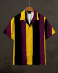 Yellow Black Stripe Printed Shirt