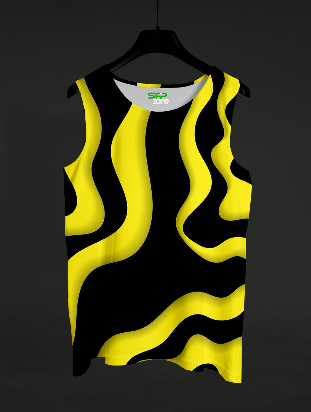 Yellow Black Wave Printed Sando #141
